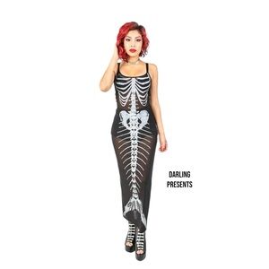 IRON FIST BONE IN DEEP MESH DRESS WOMEN COLOR BLACK SIZE M